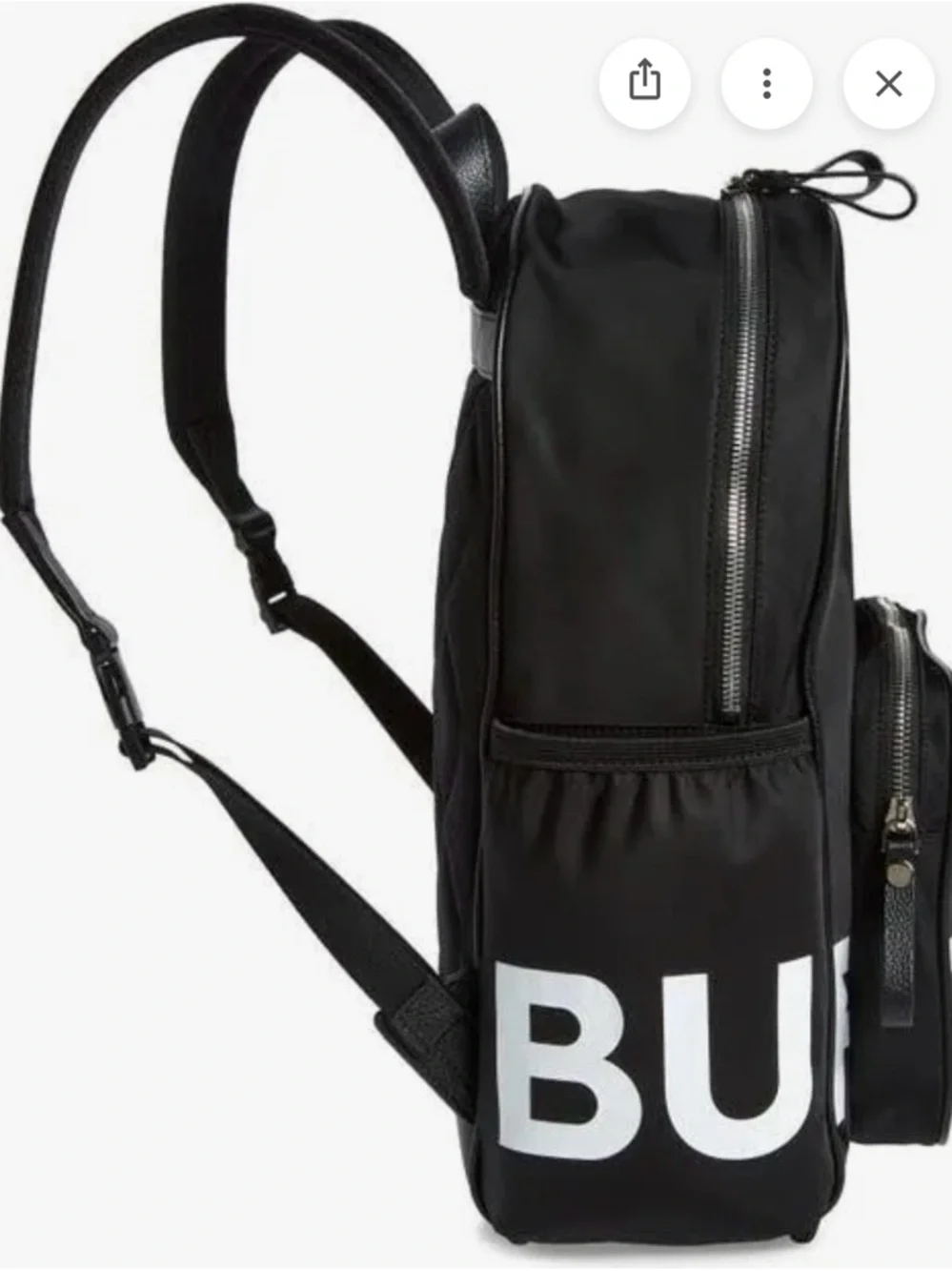 Burberry Black Backpack with White Marco Logo Panel - Picture 11 of 13